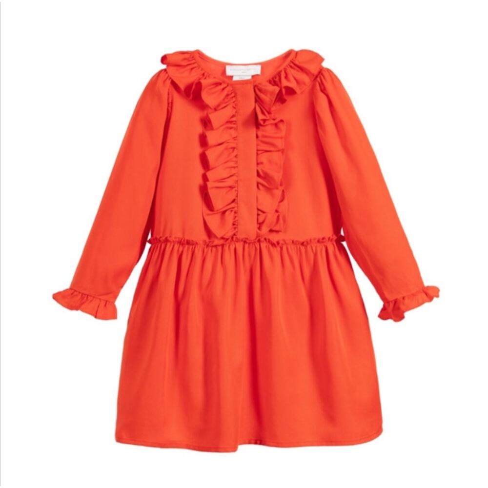 Stella McCartney Kids Orange Ruffle Dress Size 6